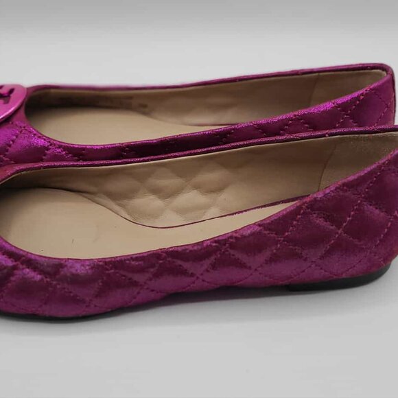 Tory Burch Metallic Fuschia Reva Flats size 7M NEW!  NWT! - Picture 7 of 14